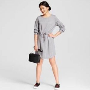 🆕 Fleece Tie Waste Sweatshirt Dress